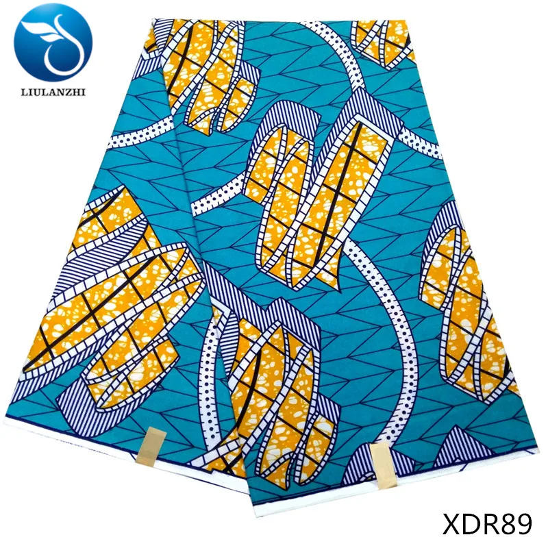 XDR89 LIULANZHI Африканский воск ткани 6 ярдов/партия Анкара хлопок батик ткань для платья нигерийский воск печать XDR87-XDR100 - Цвет: XDR89