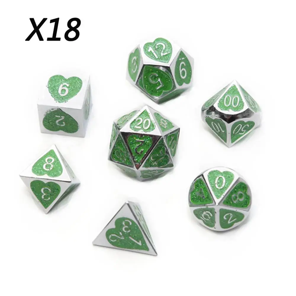 Chengshuo игральные кости DND Металл РГП набор многогранных подземелья и дракон d20 12 10 8 6 черный настольные игры цинковый сплав Цифровой узор в кости - Цвет: X18