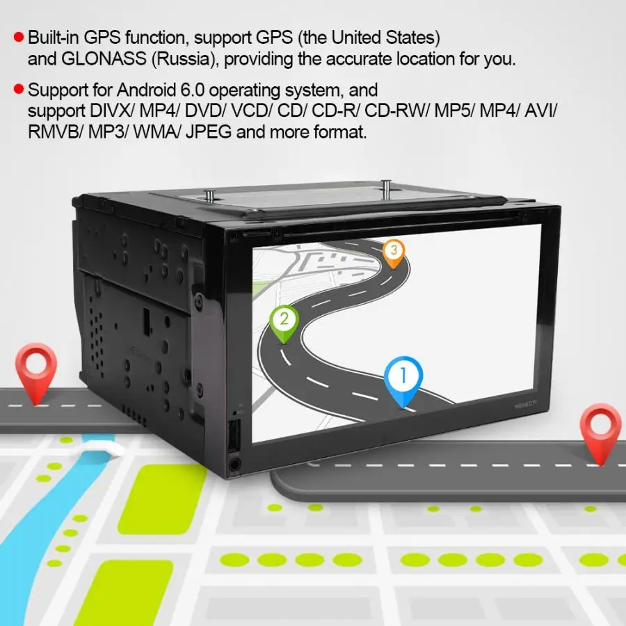 Clearance radio car 6.95 Inch Large-Screen 1080P Wifi Car Bluetooth GPS DVD Navigator Radio Player for Android 6.0 oto teypleri 1