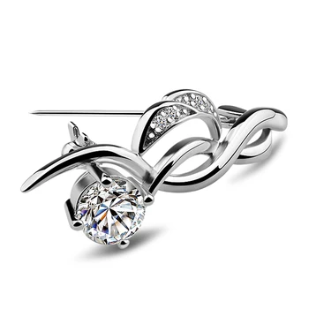 

Fashion contracted New style 925 sterling silver brooches for women 2014 new genuine sterling silver girl pure silver brooch