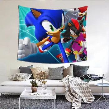 

Children Sonic The Hedgehog Tapestry 3D Printed Tapestrying Rectangular Home Decor Wall Hanging Carpet Wall Blanket Dropshipping