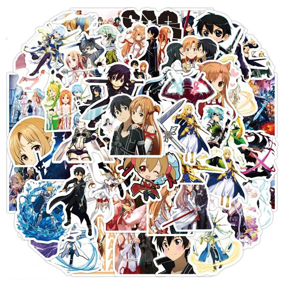Sao アニメソードアートステッカー 50枚 ノートパソコン スーツケース スケートボード オートバイ ギター 冷蔵庫用 Stickers Aliexpress Sao アニメソードアートステッカー 50枚 ノートパソコン スーツケース スケートボード オートバイ ギター 冷蔵庫用 Stickers Aliexpress