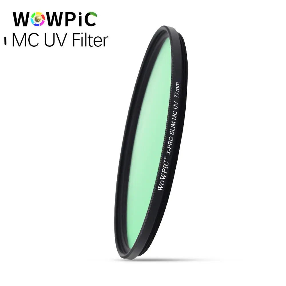 WOWPIC MC УФ фильтр 49 52 55 58 мм 62 67 72 77 82 супер тонкий зеленый многослойный 16 слойный