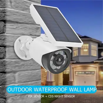 

Solar Power Dummy Camera Security Waterproof Fake Camera Outdoor Indoor Bullet LED Light Monitor Anti-Theft Home Induction Lamp