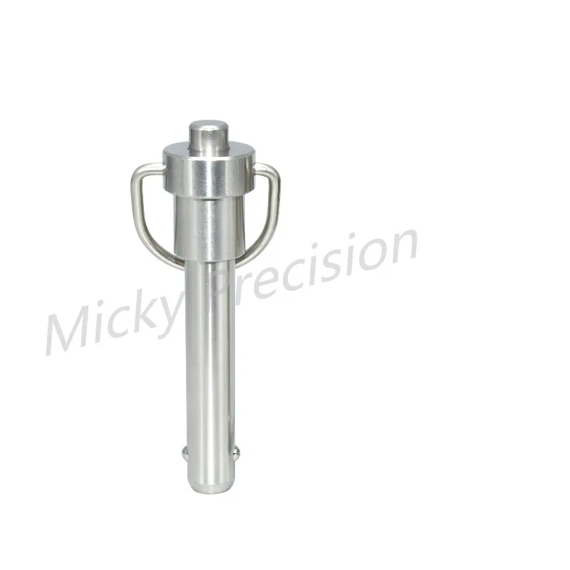 1.00 Usable Length 304 Stainless Steel Quick-Release Pin 0.1875 Diameter Plain Finish Push Button 
