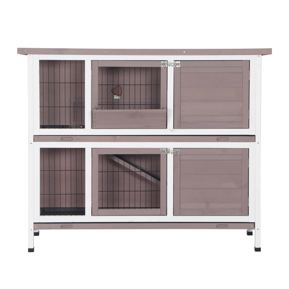 

RH-1220H 48" Two Floors Wooden Rabbit Hutch Rabbit Hutch Chicken Coop House Wooden Camel Great for rabbits chickens ducks