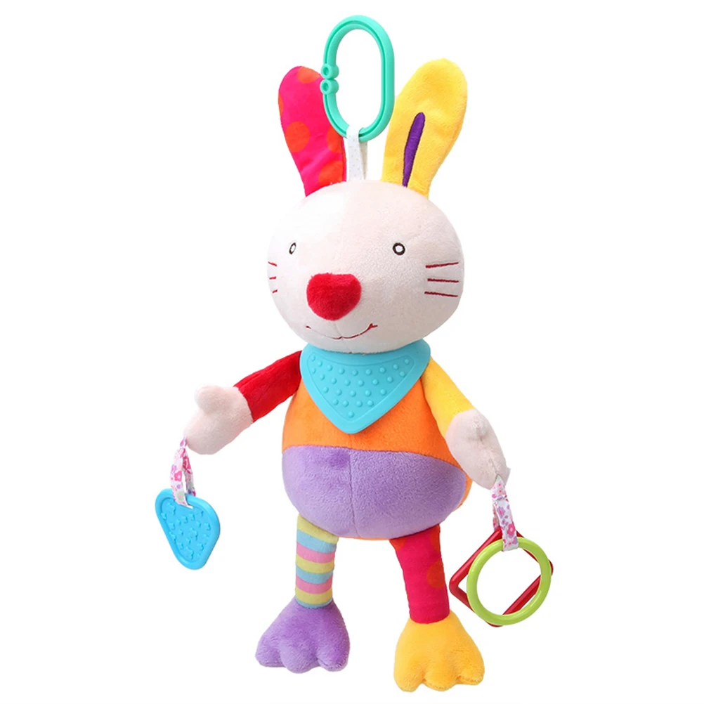 

Infant Animal Soft Rattles Bed Crib Stroller Music Hanging Bell Kids Stuffed Toys with Teether Plush Toy For Children Dolls