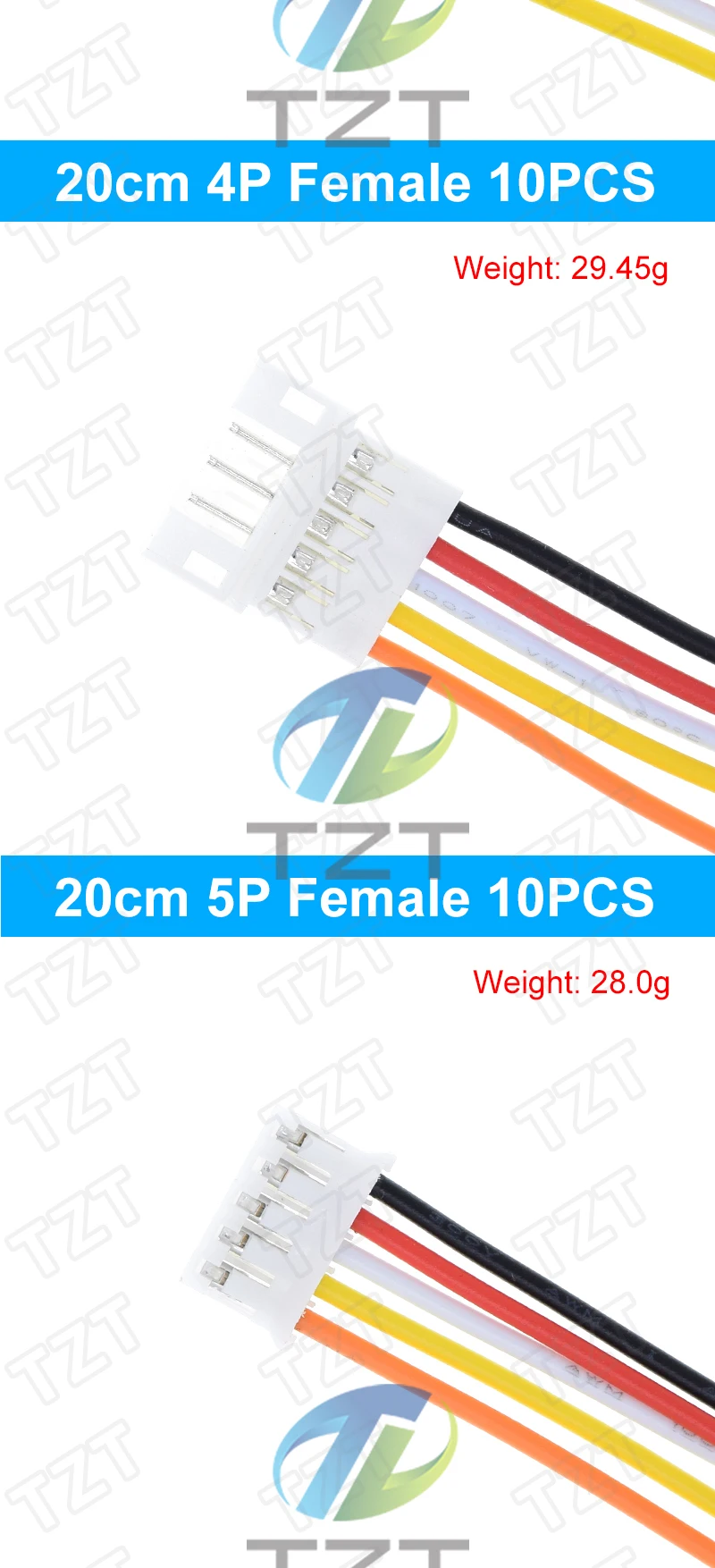 10/30PCS 5 Paar Micro JST PH 2,0 2P 3P 4P 5P 6PIN Männlich Weiblich stecker Stecker Mit Draht Kabel 20CM + 20CM Für Arduino MP3 – Detail 9