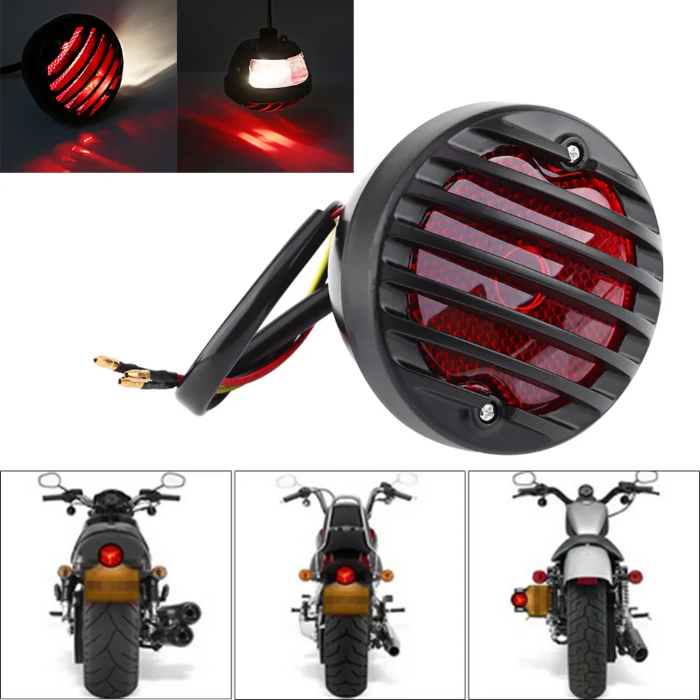 Круглый задний стоп сигнал для мотоцикла Harley Bobber Chopper Scooter ATV 12 В 20 Вт аксессуары