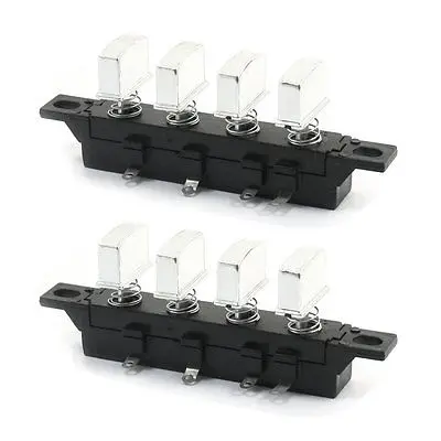 

2Pcs Spring Load 4-Key 3-Interlock 1-Momentory Rectangle Push Button Switch