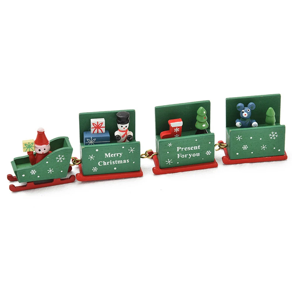 Рождественские украшения для дома маленький поезд популярные деревянные декоративное украшение "поезд" Рождественский подарок на день Святого Валентина новогодние принадлежности - Цвет: Green