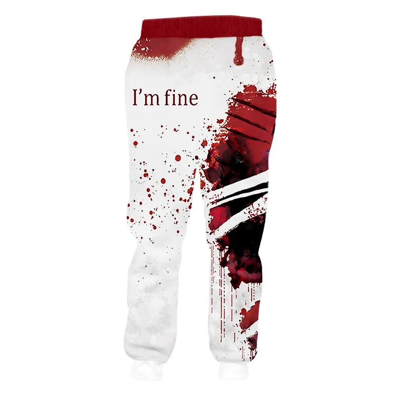 3D джоггеры с цифровым принтом мужские тренировочные брюки I'm Fine blood Graphic Свободные повседневные спортивные штаны унисекс Брендовые Сделанные на заказ штаны-джоггеры