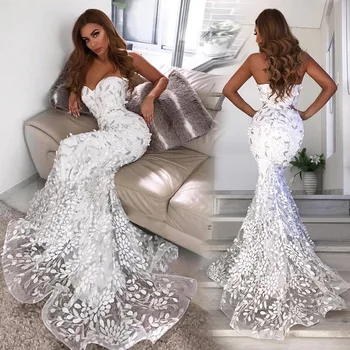 

Women Fashion Ladies Stylish Printing Sexy Off-shoulder Strapless Bag Hip Party Wedding Eveing Slim Bodycon Maxi Dress Wear