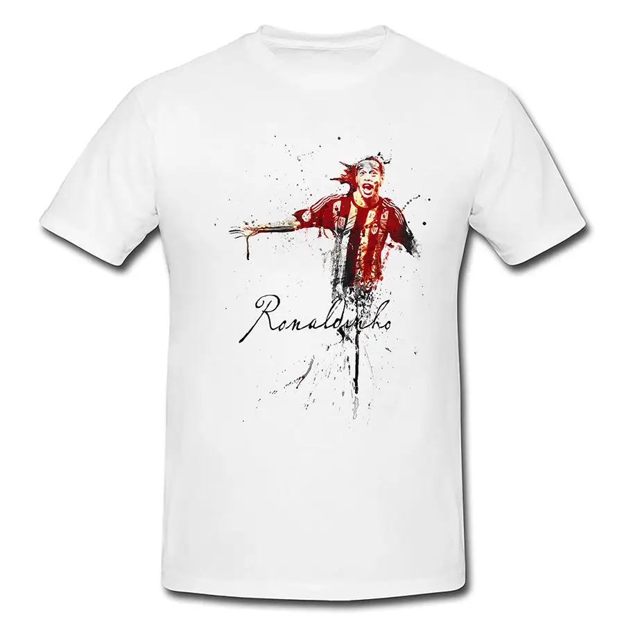 Мужская футболка Ronaldinho Fussballspieler Profi Paul Sinus Art Geschenkidee_100% Harajuku Классический хлопок высокое качество Новинка