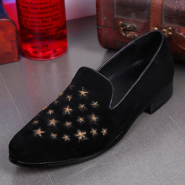 

Erkek Ayakkab Loafers Men Genuine Leather Slip-on Pointed Toe British Style Loafers