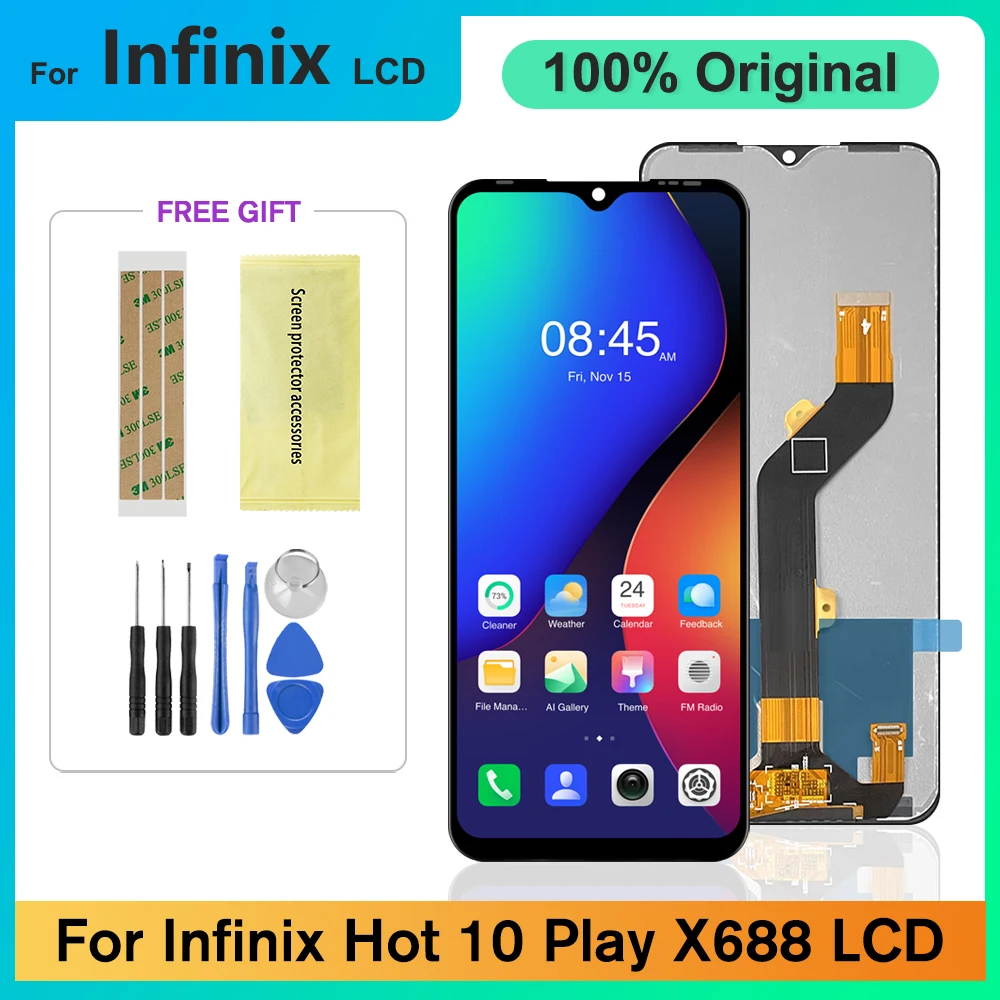 Original For Infinix Hot 10 Play LCD Display with Touch Screen