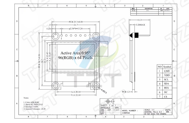 1 шт. 0,95 дюймов полноцветный OLED Дисплей модуль с 96x64 Разрешение, SPI, параллельный Интерфейс, SSD1331 контроллер 7PIN Новый