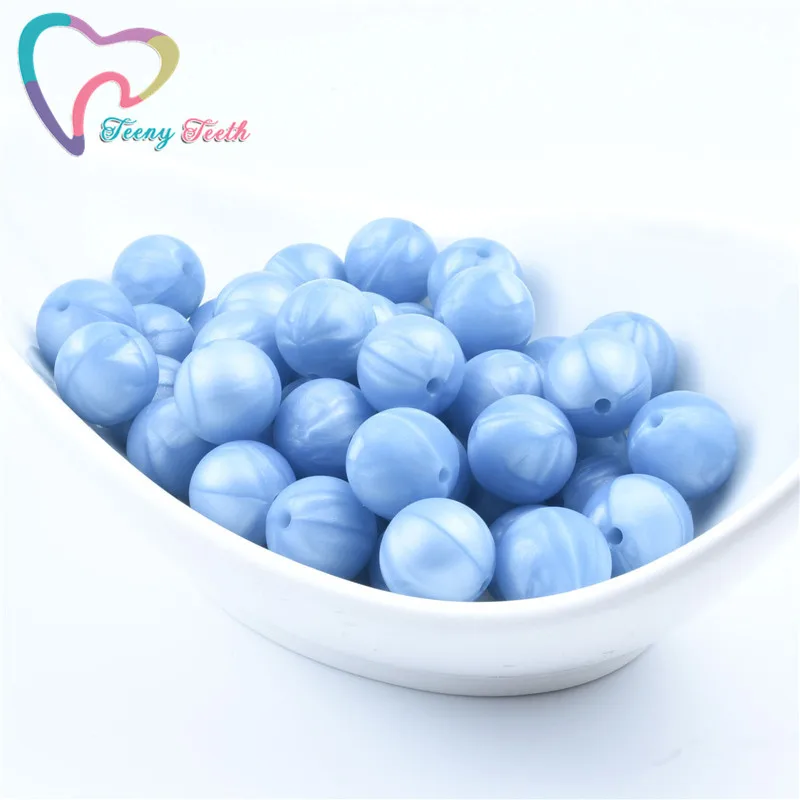 Metallic Solid Blue 10 шт. металлические твердые синие Пищевая силиконовая соска-Подвеска Ожерелье уход за ребенком Силиконовый грызунок 9-15 мм, круглые бусины для кроватки 14-17 мм шестигранные бусины - Цвет: Metallic Solid Blue