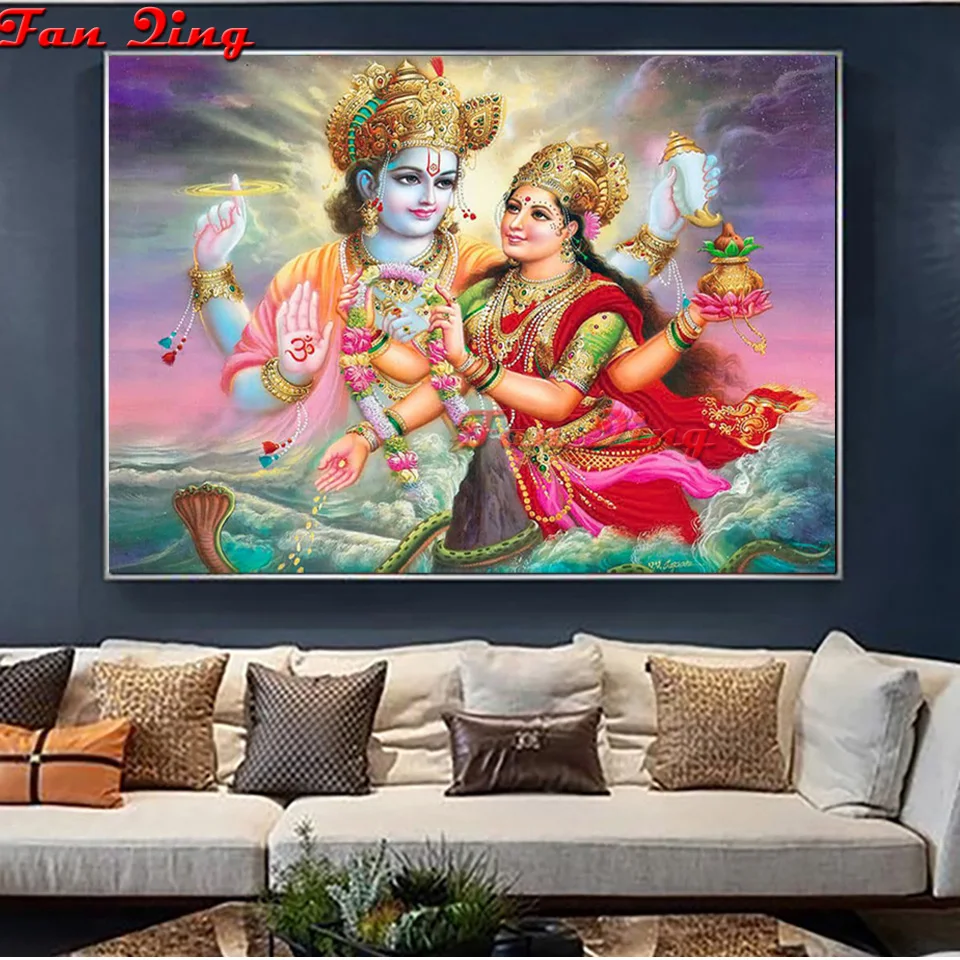 DIY Diamond Painting Cross Stitch Radha Krishna 3D Diamond Embroidery  'square' and 'round' Rhinestone Mosaic Wedding Decoration -  Israel