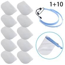 Safety Face Shield Detachable With 10 Plastic Clear Protective Visor Anti-Fog Face Shield Dental Face Mask Oral Face Mask head mounted welding helmet black against ultraviolet ray protective mask pc safety headgear face shield mask glasses