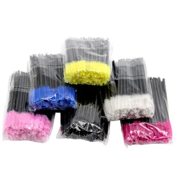 

50pcs/lot Colorful Handle Disposable Mascara Wands Applicator Lash Nylon Makeup Brushes Eyelash Extension Makeup Accessorices