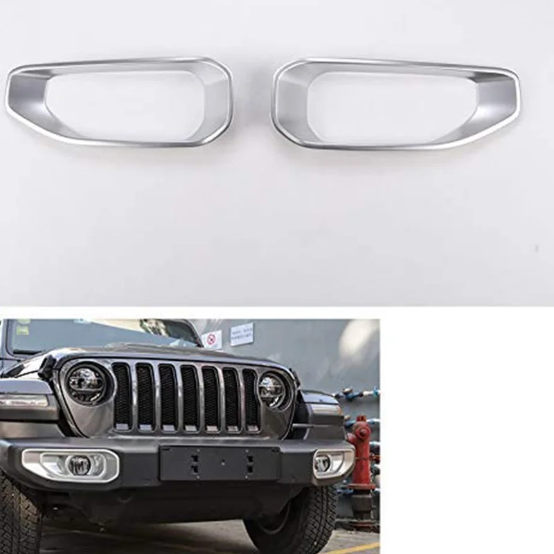 Автомобильные наклейки для Jeep Wrangler Up ABS автомобильный передний противотуманный светильник, декоративный чехол для Jeep Wrangler JL автомобильные аксессуары