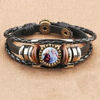 

Arendelle Queen Cos Princess Cosplay Accessory Halloween Christmas Gift Children's Cartoon Leather Bracelet