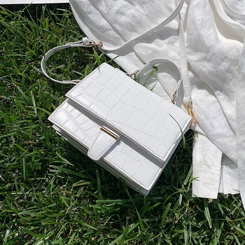 

Crocodile Pattern Square Tote Bag 2020 New High-quality Pu Leather Women's Designer Handbag Vintage Shoulder Messenger Bag