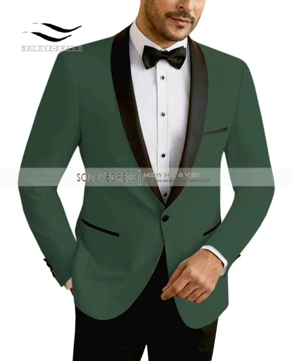 Solovedress мужской костюм Премиум Выпускной свадебный смокинг 2 шт. Блейзер и брюки современный приталенный пиджак жилет брюки ужин свадьба