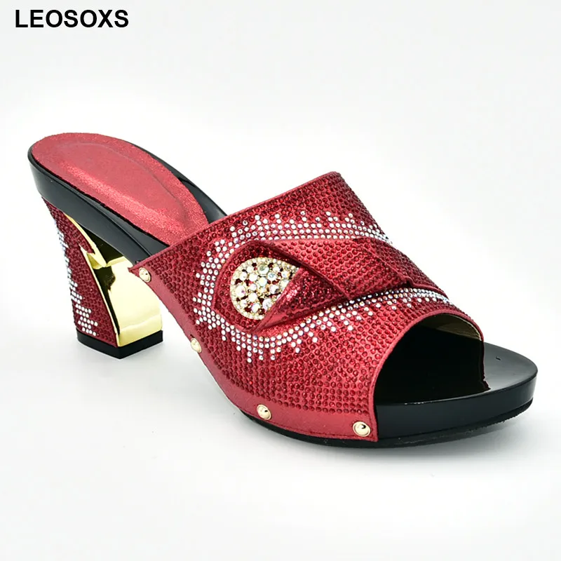 

Slip on Shoes for Women Sandales Femme 2020 Luxury Shoes Women Designers Nigerian Women Patry Shoes Decorated with Rhinestone