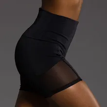 Женские сетчатые Леггинсы для йоги, короткие, одноцветные, высокая талия, сексуальные, обтягивающие, для бега, мягкие, женские шорты для йоги# T1P