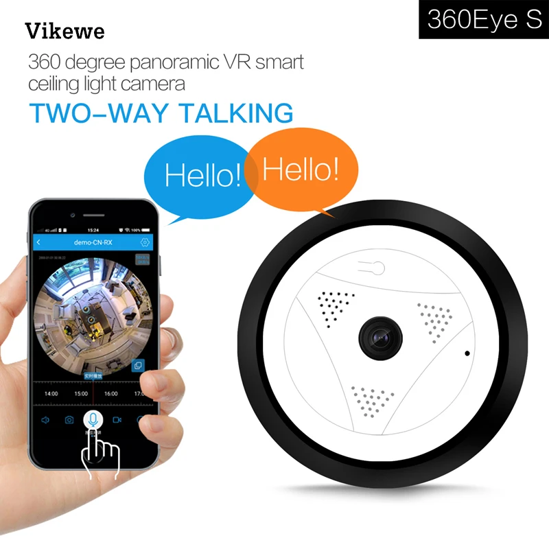 Панорамная камера видеонаблюдения Vikewe 360 P беспроводная ip-камера наблюдения