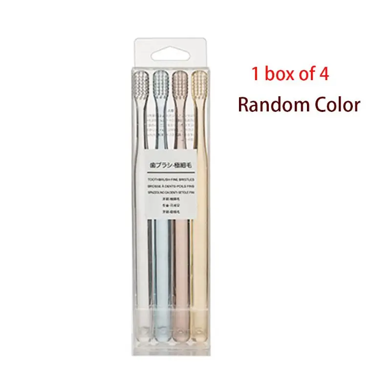 4 шт./компл. Nordic Стиль прозрачный Пластик с украшением в виде кристаллов ручка зубная щетка с мягкой щетиной головные уборы, маленькие размеры, для путешествий Портативный Уход за полостью рта разные цвета