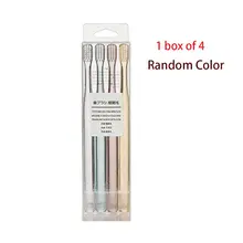 4 шт./компл. Nordic Стиль прозрачный Пластик с украшением в виде кристаллов ручка зубная щетка с мягкой щетиной головные уборы, маленькие размеры, для путешествий Портативный Уход за полостью рта разные цвета