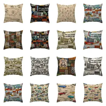 

Pillow Case Cotton Linen Car Sofa Bed Geometric Pattern Office Waist Throw Cushion Cover Home Decoration Pillowcase 45x45cm