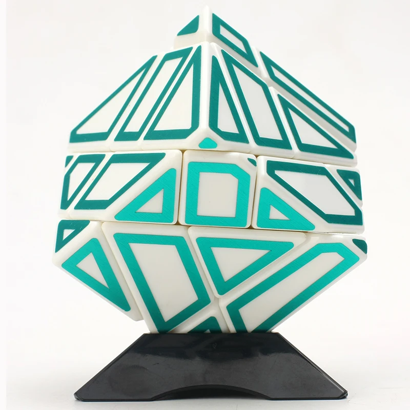 green white holder Ниндзя 3x3x3 волшебный кубик полый держатель твист наклейка-пазл странной формы Нео Куб скоростной куб Развивающие игрушки нео куб - Цвет: green white holder