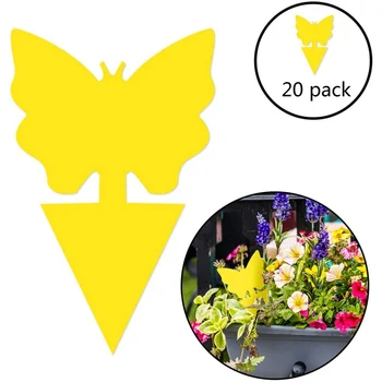 

20PCS Unique Design Flies Traps Waterproof Sticky Board Fruit Fly and Fungus Gnat Killer Trap Non-Toxic Odorless