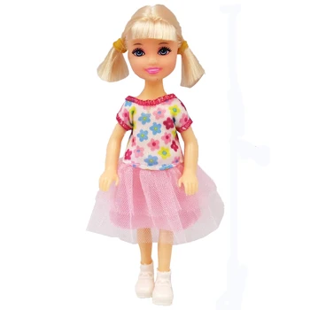 

NK 1 Set Girl's Doll 5 Movable Jointed Mini Doll 14 cm Cute Doll + Shoes+Outfit For Kelly Doll Girls Gift Baby Toys 11E 1X