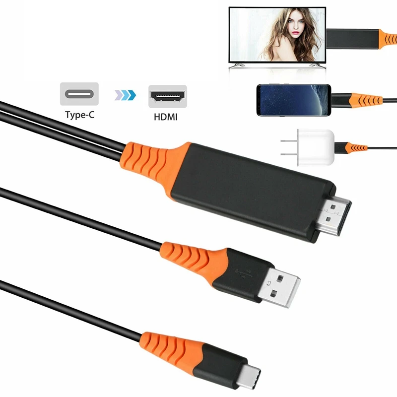 Тип C к Hdmi Hdtv Av ТВ кабель адаптер для samsung Galaxy S10 Note 9 Macbook Pc