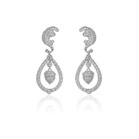 Cubic Zircon CZ Princess Kate Middleton Earring,Wedding Dangle Earring for Bridal Women Girl Prom Jewelry CE11128A 1