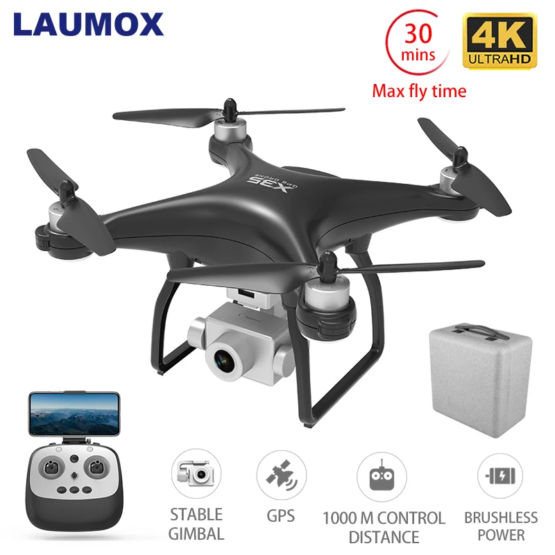 

LAUMOX X35 Drone GPS WiFi 4K HD Camera Profissional RC Quadcopter Brushless Motor 2-Axis Gimbal Stabilizer 30-minute flight F8