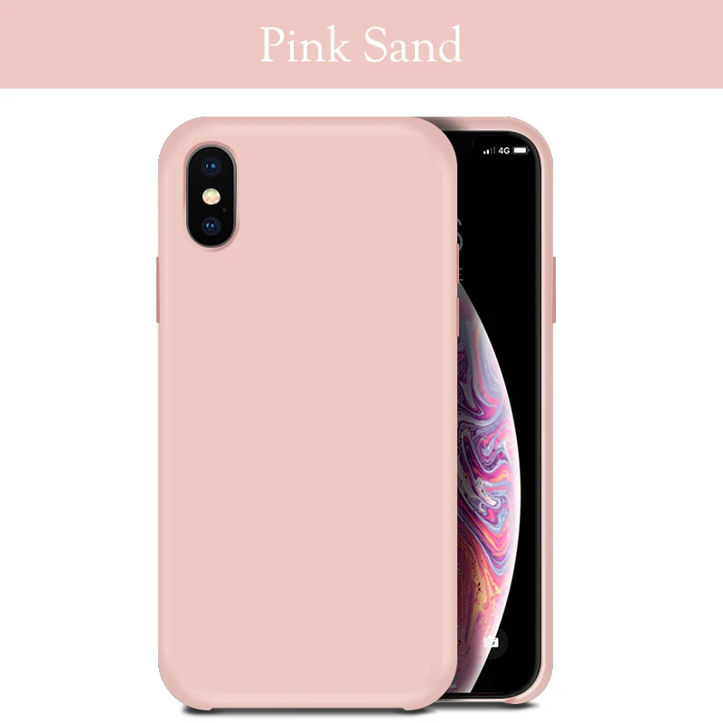 Pink Sand Жидкий силиконовый чехол для iPhone XR, чехол из микрофибры, бампер для iPhone 6, 6s, 7, 8 Plus, X, XS, чехол для iPhone 11 Pro, Max, чехол - Цвет: Pink Sand