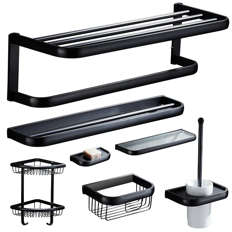 

Copper Black And White with Pattern Towel Rack Europe And America American Retro Towel Rack Bathroom Storage Shelf Sanitary Ware