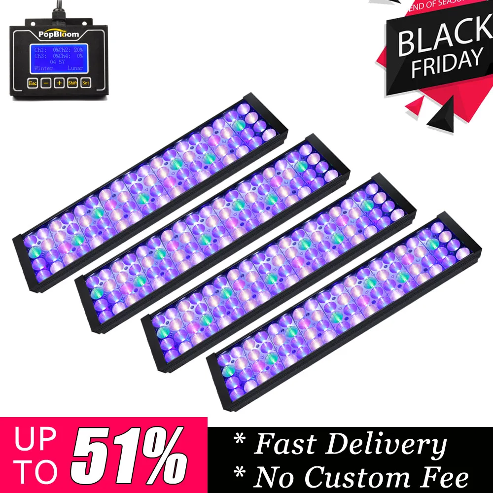 

PopBloom freshwater led aquarium lighting lamp in the aquarium led light for fishbowl best cover Full spectrum dimmable FI4BP4