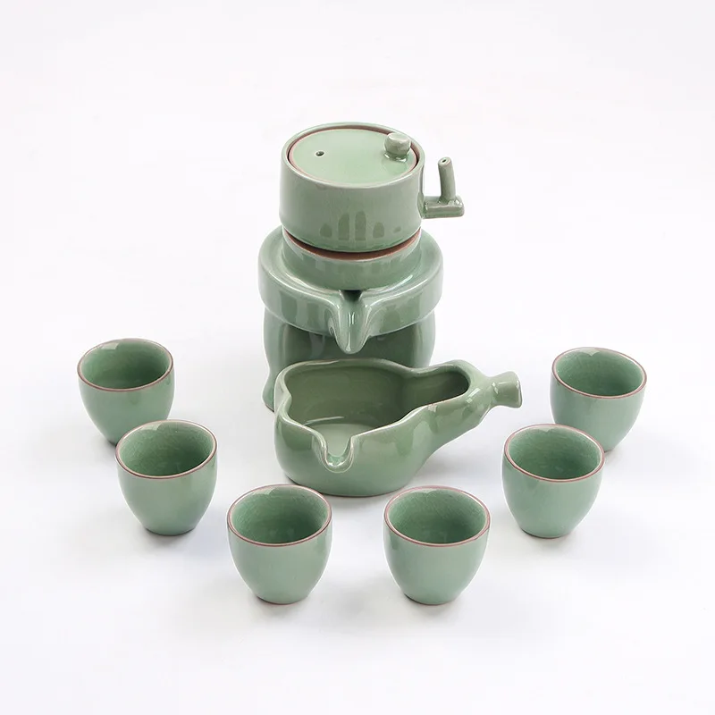 

Semi-Fully Automatic Kung Fu Tea Set Ceramic Household Lazy Stonewashed Tea Creative Tea Pot Tea Cup Whole Set
