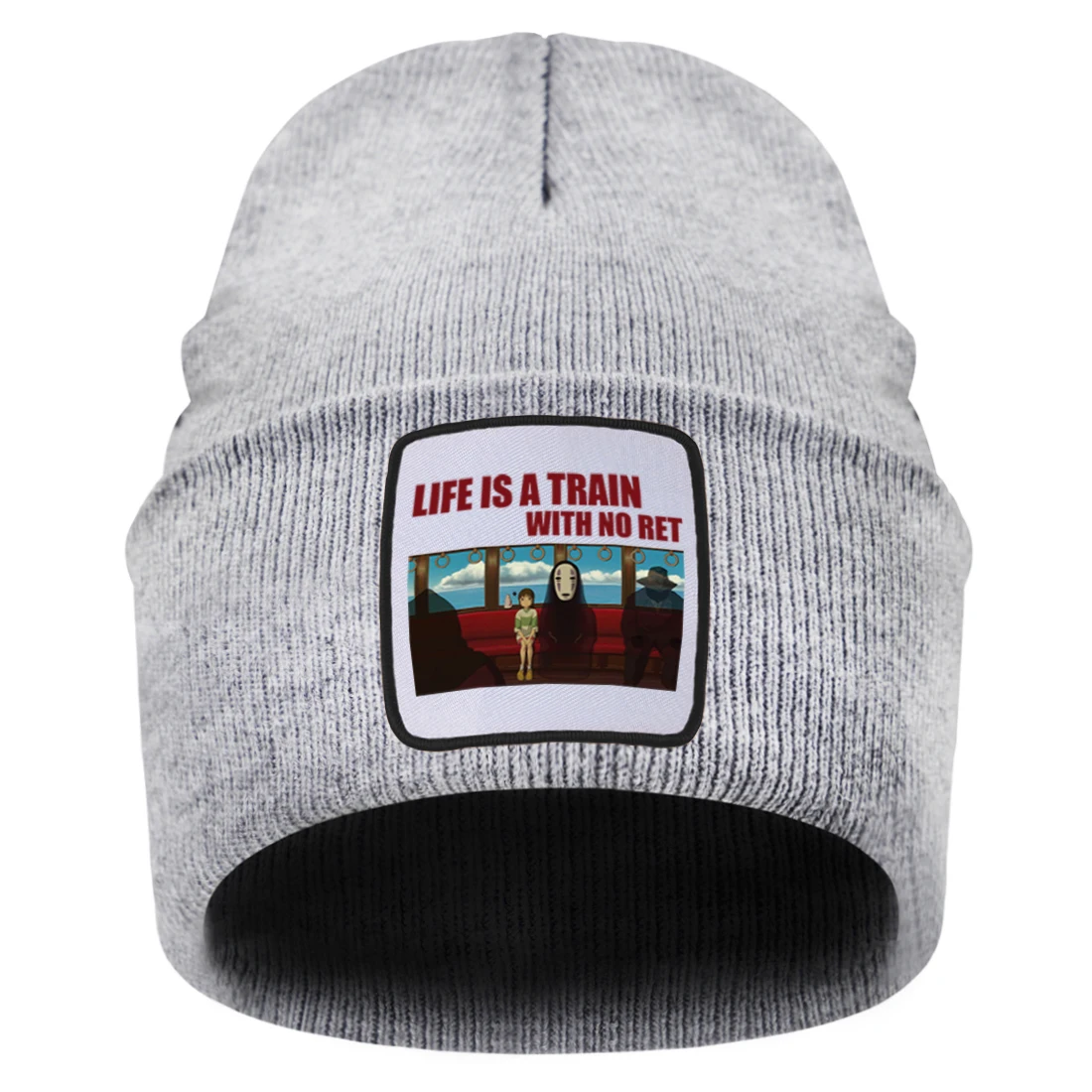 

No Face Man And Chihiro Print Warm Winter Knitted Hats Unisex Street skullies beanies Outdoor Brimless Hat Breathable Beanie Cap