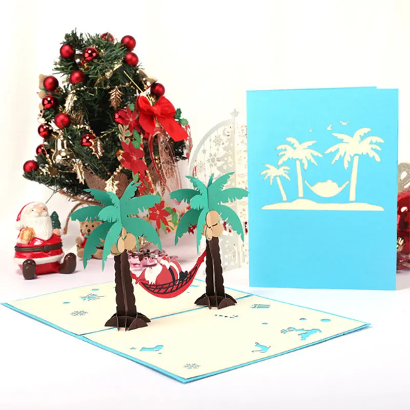 Каникулы Санта-Клаус 3D Рождественские открытки всплывающие рождественские украшения праздничная открытка рождественское поздравление новогодние приглашения для подарка