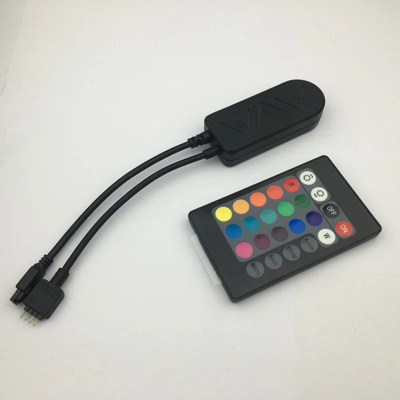 Умный светодиодный контроллер DC12-24V Wi-Fi умный контроллер с помощью приложения удаленная работа с Alex Google home для RGB/подсветка rgbww полосы - Цвет: Черный