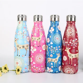 

500ml Cartoon Sika Deer Series Design Creative Printing Personality Thermos Bottle Car Coke Cup
