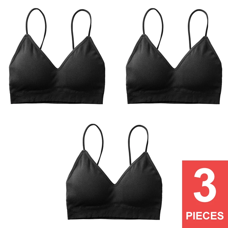 Perfering Bralette бюстгальтер пуш-ап Хлопковые женские бюстгальтеры для женщин топы для фитнеса бюстгальтер нижнее белье без косточек бесшовное A B C - Цвет: BLACK 3